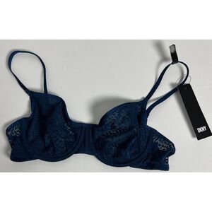 DKNY Women's Bra Size 32c Modern Lace Demi Unlined Underwire DK4019 Blue C21